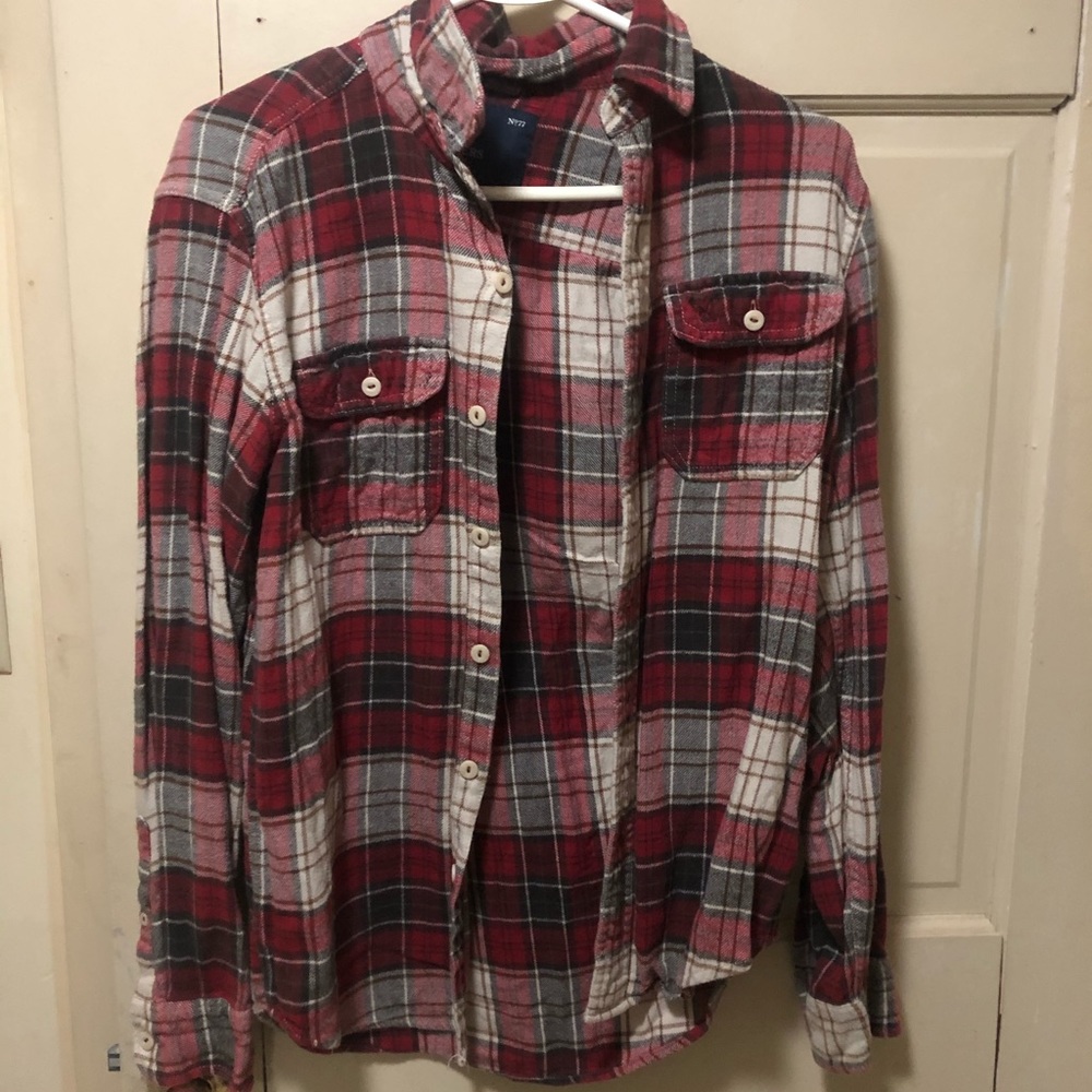 3 for $10 - AE White, Red, & Grey Flannel